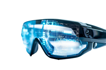 AR Glasses Overlaying a 3D User Interface in Real-World Environment