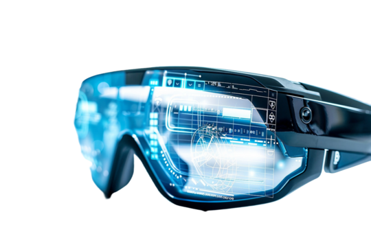 AR Glasses Overlaying a 3D User Interface in Real-World Environment