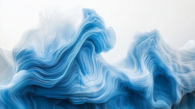 Abstract blue wave on white, premium background for banners and posters