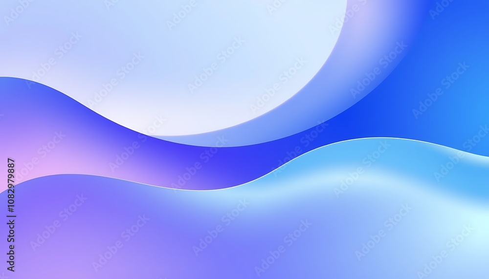 Aufkleber an abstract design with soft, flowing curves and smooth color transitions in shades of blue and viol