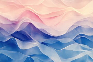 Obraz premium calm color palette, an abstract mix of beige, soft pink, and blue layers create a soothing pattern, evoking a sense of tranquility