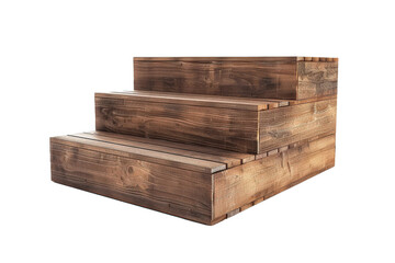 Compact Wooden Box Stairs for Easy Access on White