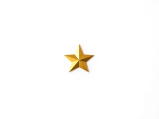 Fototapeta premium A single gold star situated in the center of a pristine white background, surrounded by an unbroken border of perfect symmetry and precision, luxury, precise geometry, contemporary design