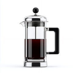 Obraz premium A french press coffee pot filled with brewed coffee.