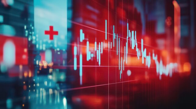 Switzerland flag and country's economy financial graphs. Swiss country, Switzerland global economic influence. Double exposure. Inflation, deflation, profit & loss, Business, banking, Investment. AI