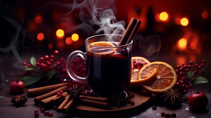 Fototapeta premium Mulled wine. A seasonal warming drink.