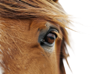Detailed close-up of a horse's eye capturing its gentle spirit