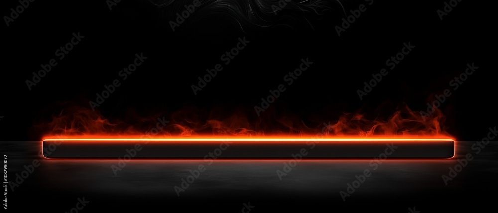 Poster black background with a red line that is lit up. the red line is on fire and the background is dark