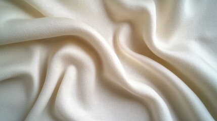 Soft and Smooth Cream Fabric Background Ideal for Textures, Patterns, and Fashion Design Projects Featuring Gentle Drapery and Subtle Elegance