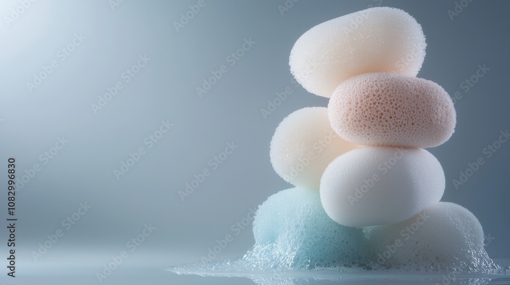 Poster a stack of colorful foam balls on a table