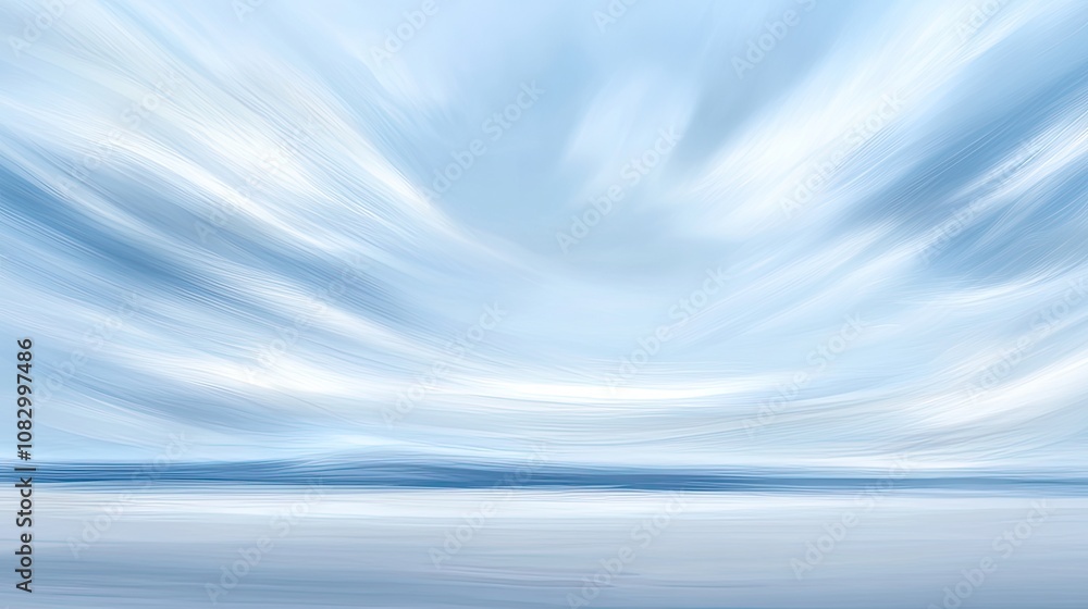 Poster serene abstract landscape with soft blue tones and gentle cloud patterns evoking calmness and tranqu