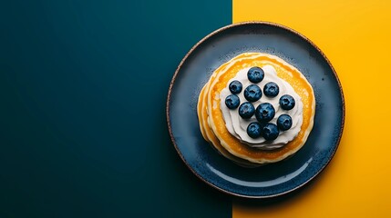 Stacked pancakes layered as a decorative background with a homely feel, evoking warmth and traditional breakfast vibes for digital projects