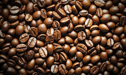 Fototapeta premium Roasted Coffee Beans Close-Up 