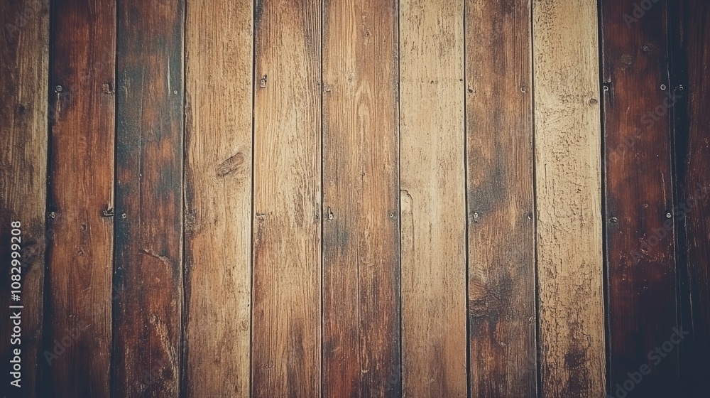 Poster rustic wooden planks background in varied brown tones with natural grain patterns for use in creativ