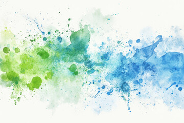 Abstract watercolor splash in blue and green for creative design and digital art