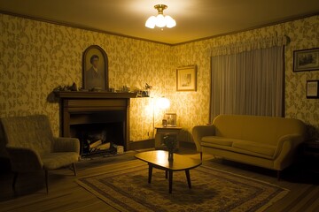 Cozy Living Room with Warm Yellow Accents