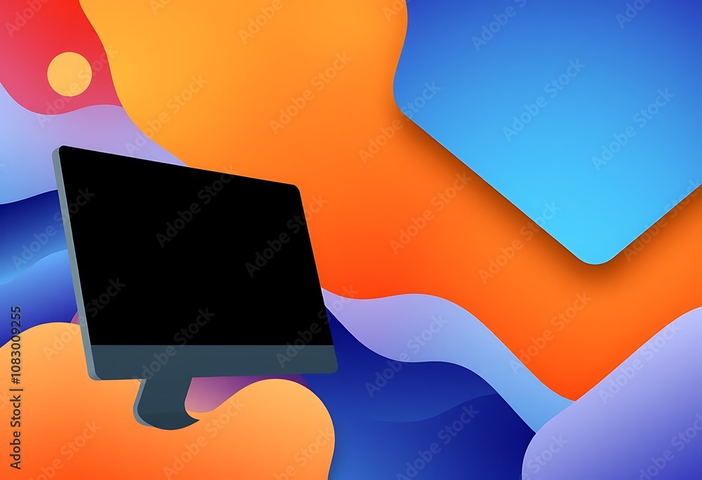 Poster minimalist computer-themed backgrounds featuring shapes.
