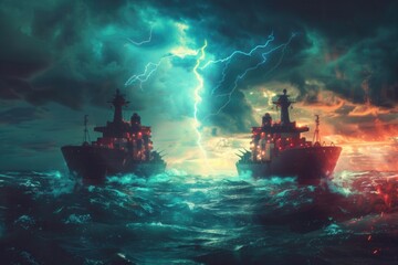 Ships Clash in Trade War