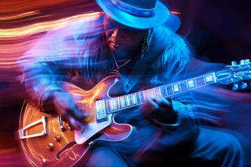 Naklejka premium Jazz blues music art illustration