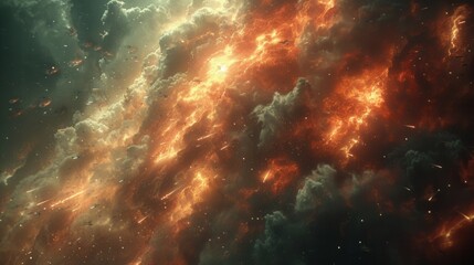 Drones Fly in Stormy Sky