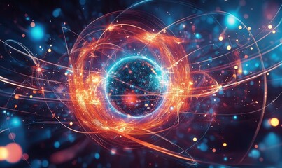 Obraz premium Quantum Physics Quantum Computation Illustration