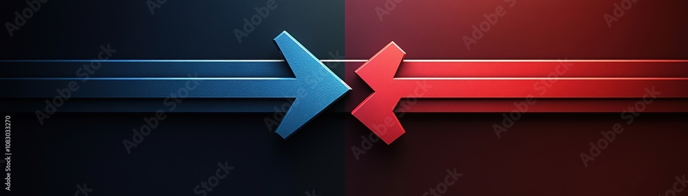 Poster dynamic arrow convergence abstract design digital art modern environment close-up view directional c