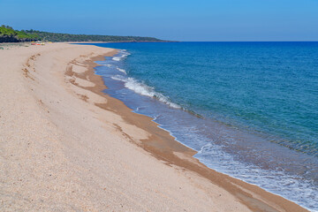 The beautiful color of the Sardinian sea right next to the shore