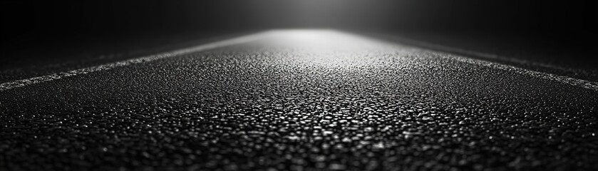 Mysterious empty road at night urban landscape high-contrast image atmospheric perspective concept of isolation