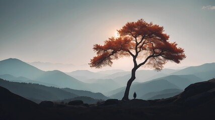 4K Minimalist Landscape Wallpaper, Computer Desktop PC Wallpaper