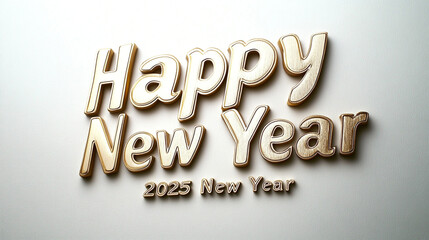 2025 Happy New Year Gold Letters  Festive  Celebration  Holiday Greeting