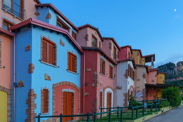 Beautiful small, colorful, terraced houses