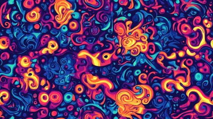 Fototapeta premium Seamless pattern featuring vibrant abstract background design ideal for textile and wallpaper applications