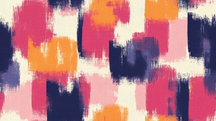 Fototapeta premium Brushed painted abstract background with vibrant strokes seamless pattern for fabric and wallpaper design