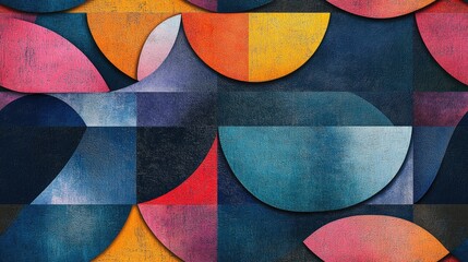 Seamless modern geometric pattern featuring intricate shapes on a creative textured surface ideal for contemporary design projects