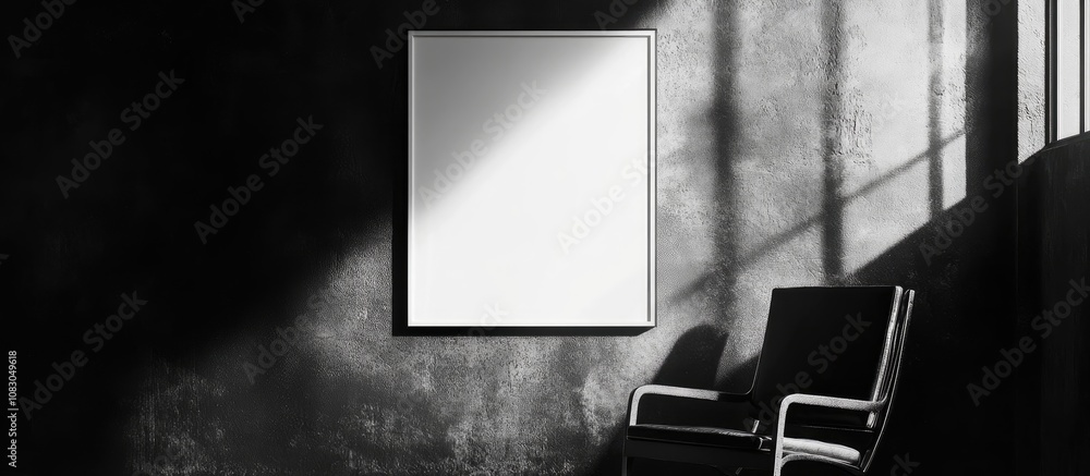 Poster white poster frame mockup elegantly displayed on a wall with a stylish chair ideal for showcasing de