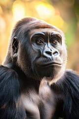 Fototapeta premium A close-up shot of a gorilla looking directly at the camera