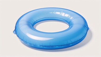 A blue inflatable ring on a white background.