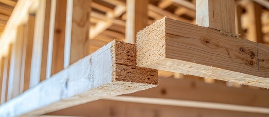 Wooden rafters stacked neatly for construction ideal for roof trusses ceiling frames and sills