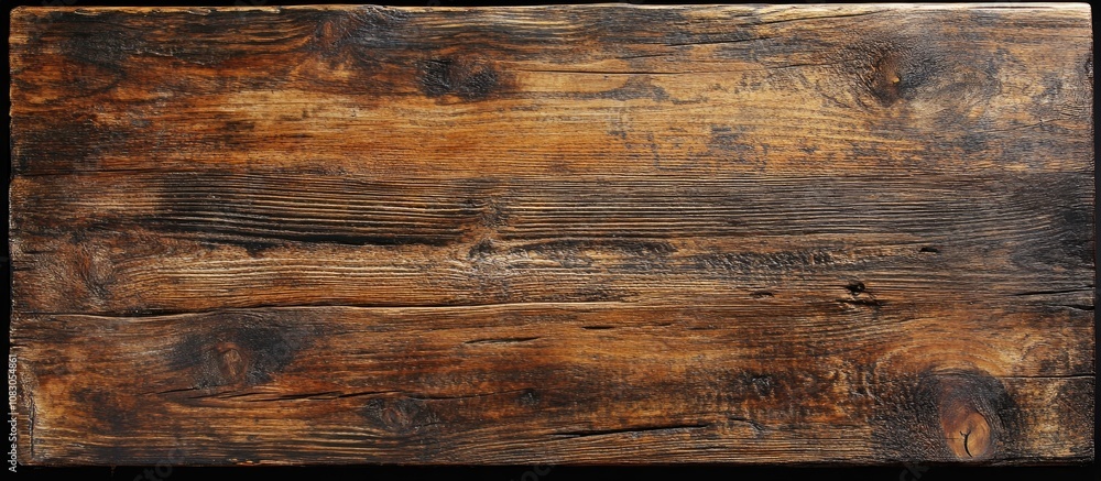 Poster Wooden table surface with empty space ideal for showcasing products or creating montages