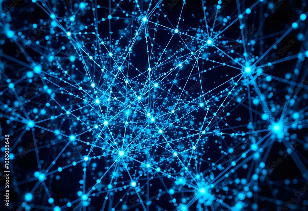 Poster cosmic network: neo-pointillist cybernetic web
