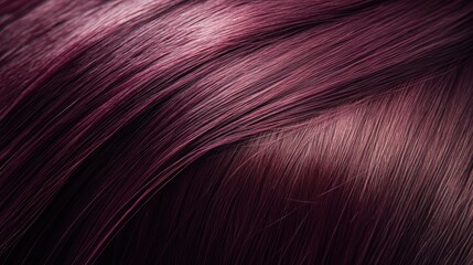 Fototapeta premium Close up of a burgundy hair strand ideal for beauty salon social media content and hairdressing publications