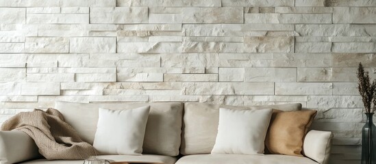 Modern white brick wall texture with a weathered finish enhancing rustic charm in interior design
