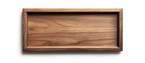 Obraz premium Minimalist wooden picture frame featuring empty copyspace ideal for displaying photos or art in clean modern decor