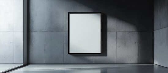 Minimalist poster frame mockup with clean lines and subtle background for design presentations
