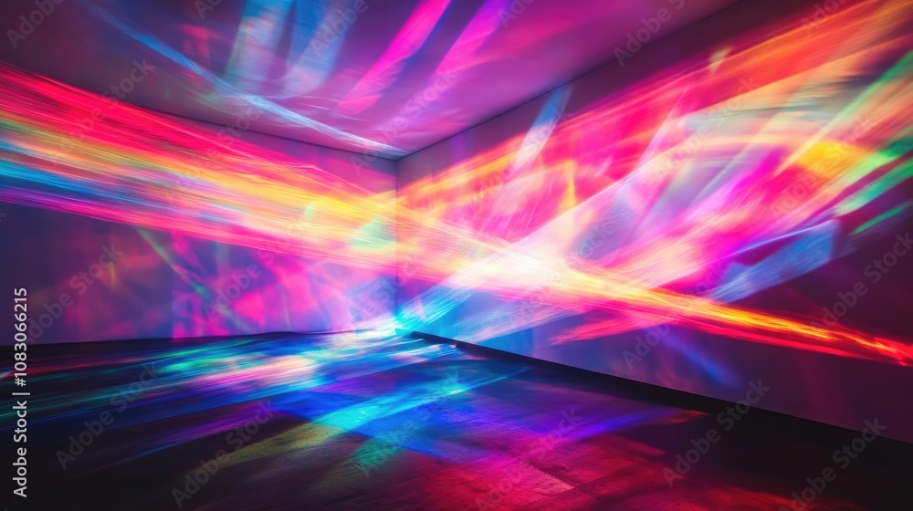 Poster a stunning multi color laser display often seen at parties resembling a fantasy world suitable for u