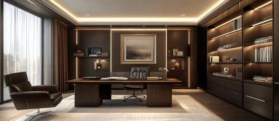 Modern study room design featuring minimalist furniture and stylish decor perfect for creating an inspiring work environment