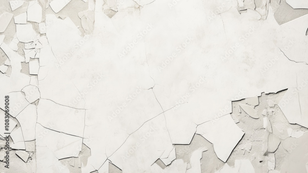 Poster textured background featuring a white broken concrete wall with ample space for text ideal for produ
