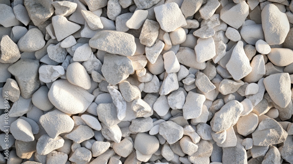 Aufkleber smooth white pebbles creating a pure texture on the surface tiny stones scattered across the ground