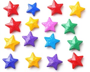 Obraz premium Colorful stars isolated on a white background