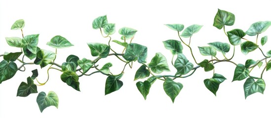 Obraz premium Vine plant jungle climbing against a white background Clipping path included